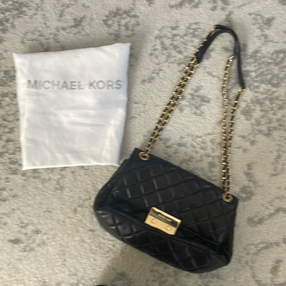 Michael Kors black bag gold hardware